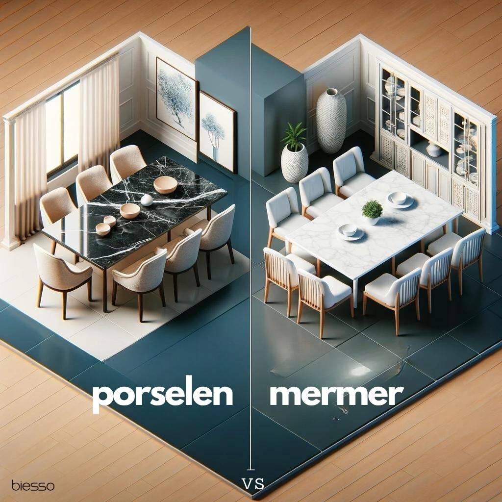 Porselen vs Mermer Yemek Masası